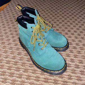 DOC MARTEN 939 green suede lace up boots